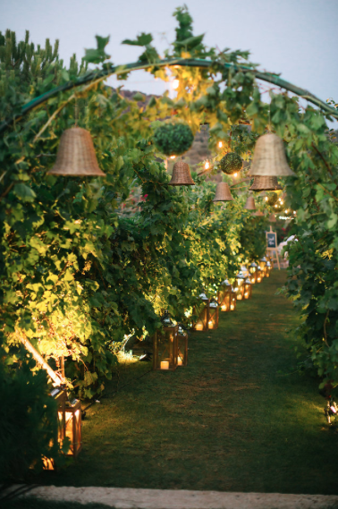 Sunset light over the Bodrum hillside estate