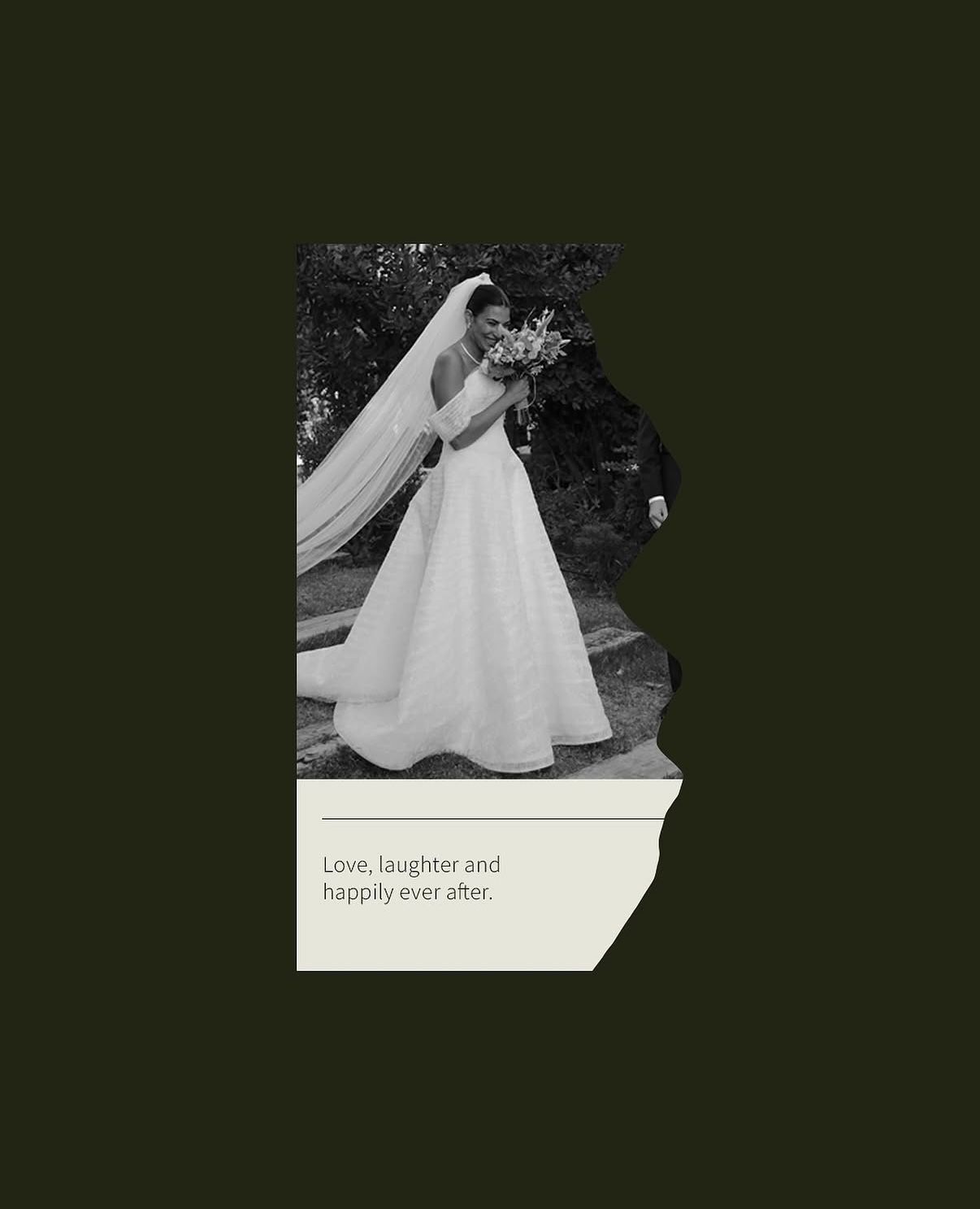 Bride with bouquet — love, laughter and happily ever after